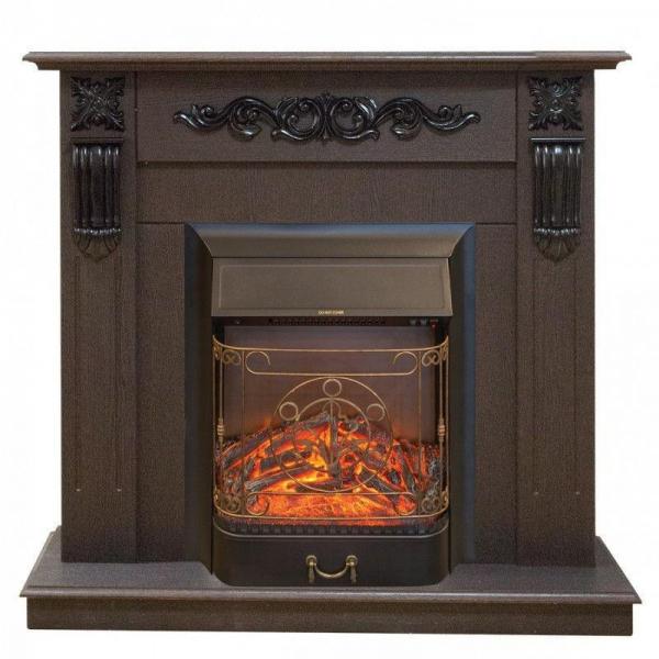 Каминокомплект Dominica (темный орех) с очагом Majestic Lux BL S от Real Flame